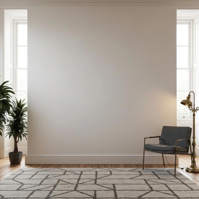 Eclectic room with a houseplant, armchair and floor lamp