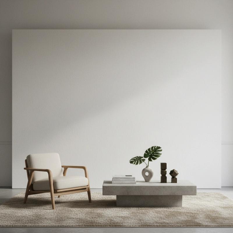 Contemporary living room with a chair and coffee table