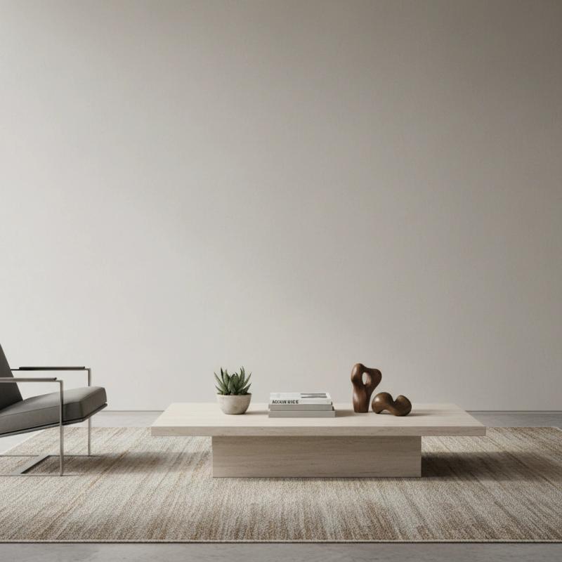 Contemporary living room with an armchair and coffee table