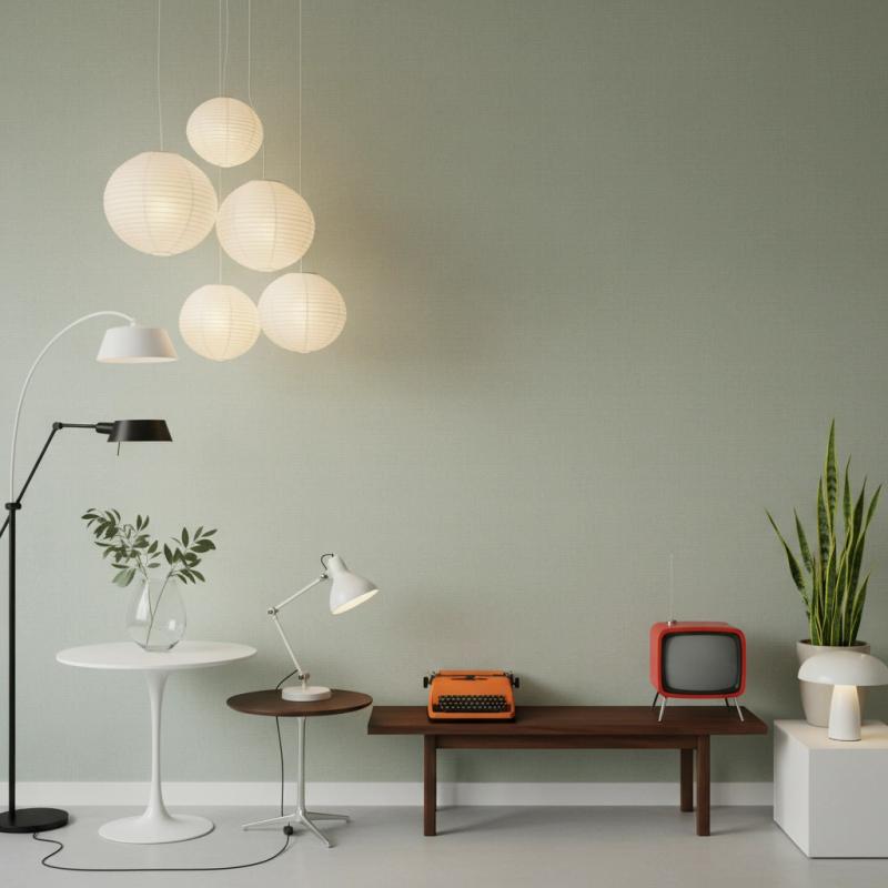 Contemporary living room with modern lighting and furniture