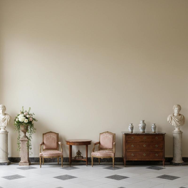 Grand room with classical busts and antique furniture