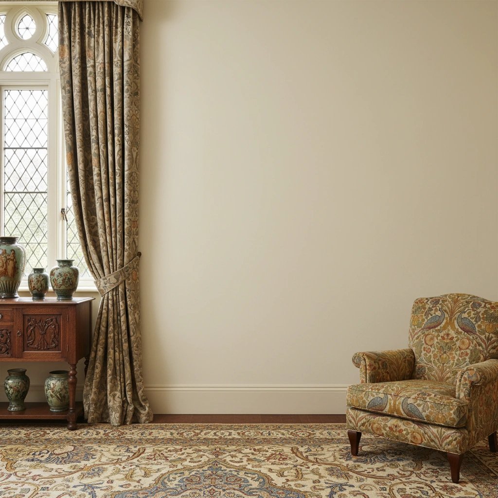 Wall art mockup: Grand room with a period window and armchair
