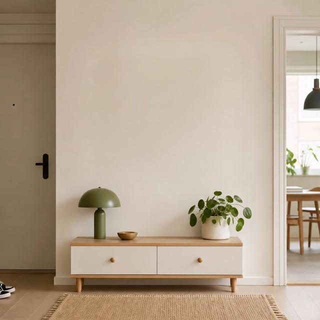 Wall art mockups with a cabinet or sideboard