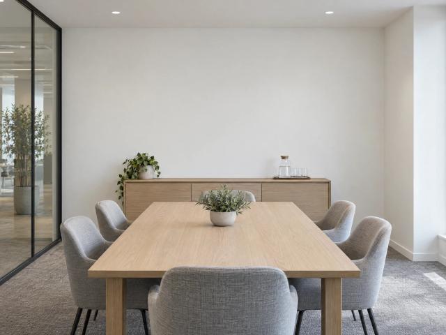 Meeting room end wall