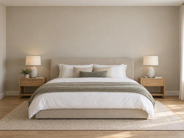 Hotel bedroom, bedhead wall